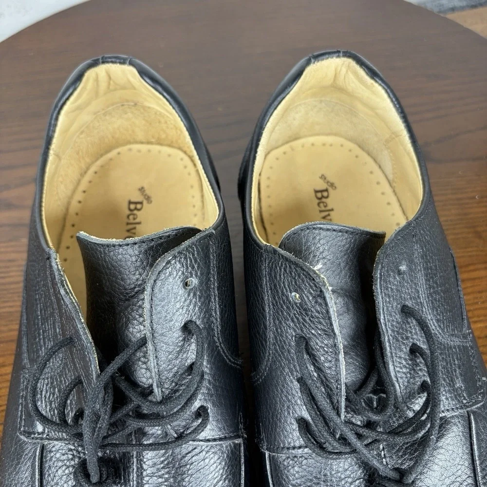 Studio Belvedere Bay Bridge Oxford Shoes Men's 13 EEE Black Pebble Leather Derby